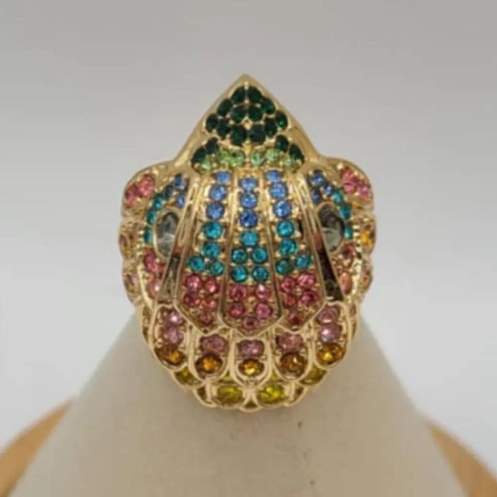 Kurt Geiger Rainbow Pave Eagle Cocktail Ring NWT! NEW! Size 7